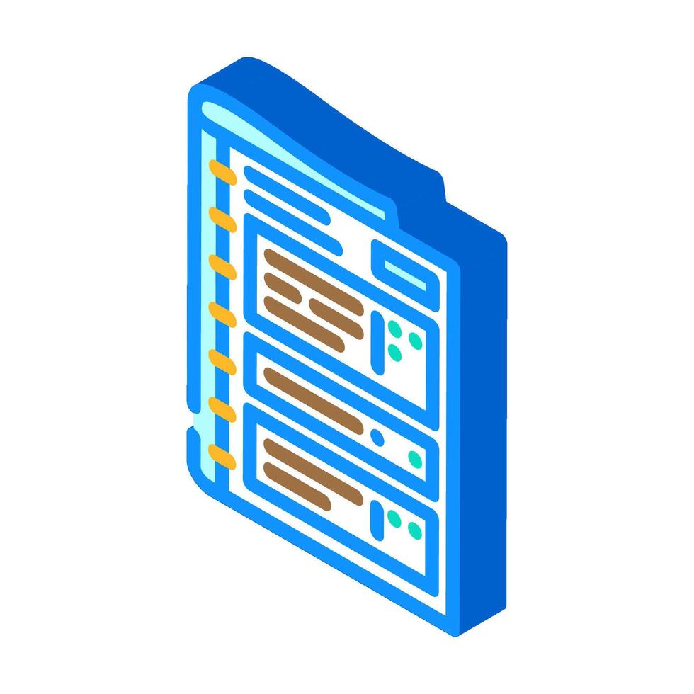 wellness journal or notebook recovery isometric icon illustration vector