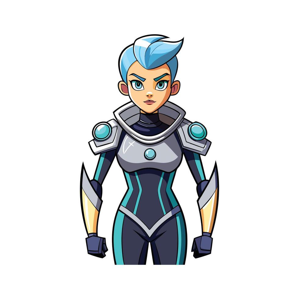 Chic Sleek SciFi Fashion Model vector