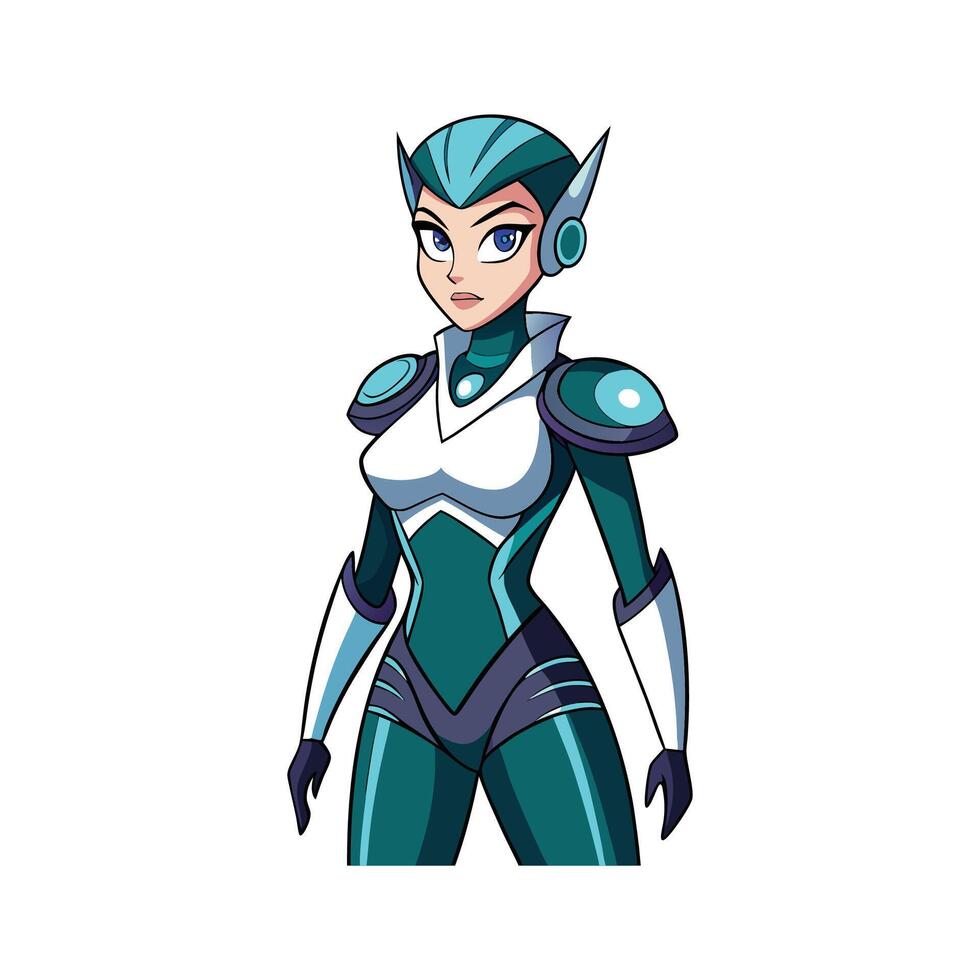 Trendy Sleek SciFi Fashion Model 1 vector