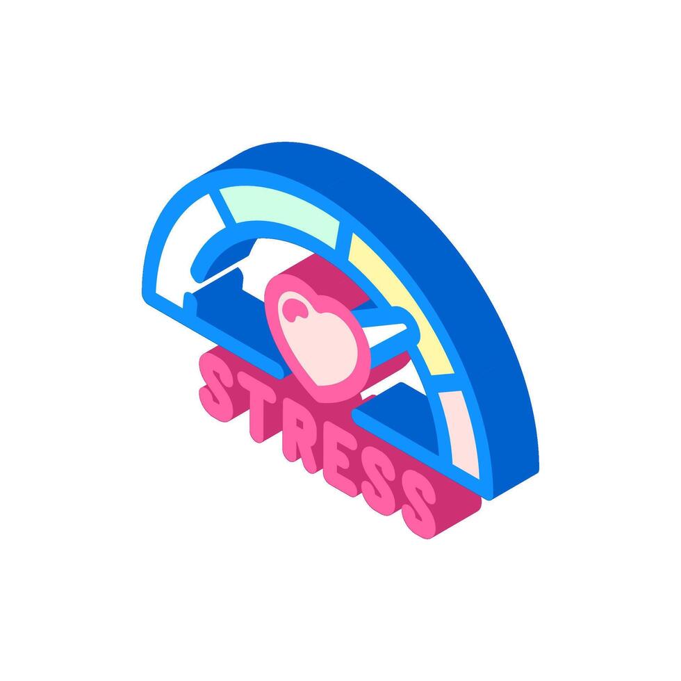 heart stress relief recovery wellness isometric icon illustration vector
