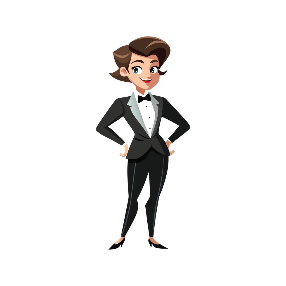 Elegant Sleek Tuxedo Fashion Model 3 vector