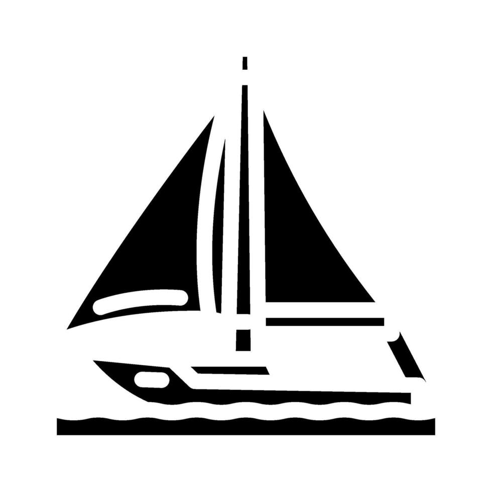 sailboat sailing sport glyph icon illustration vector