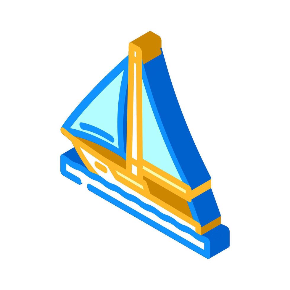 sailboat sailing sport isometric icon illustration vector