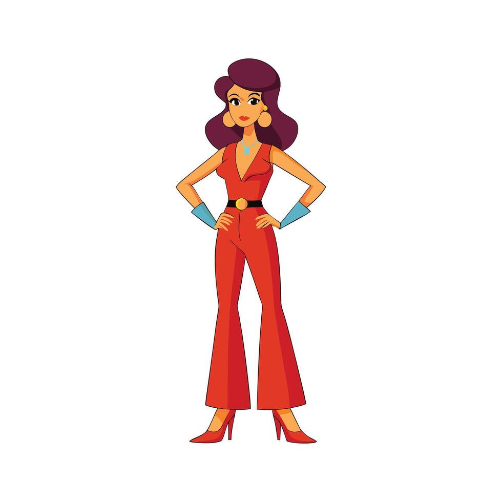 Chic Sleek WideLegged Jumpsuit Fashion Model Design 1 vector