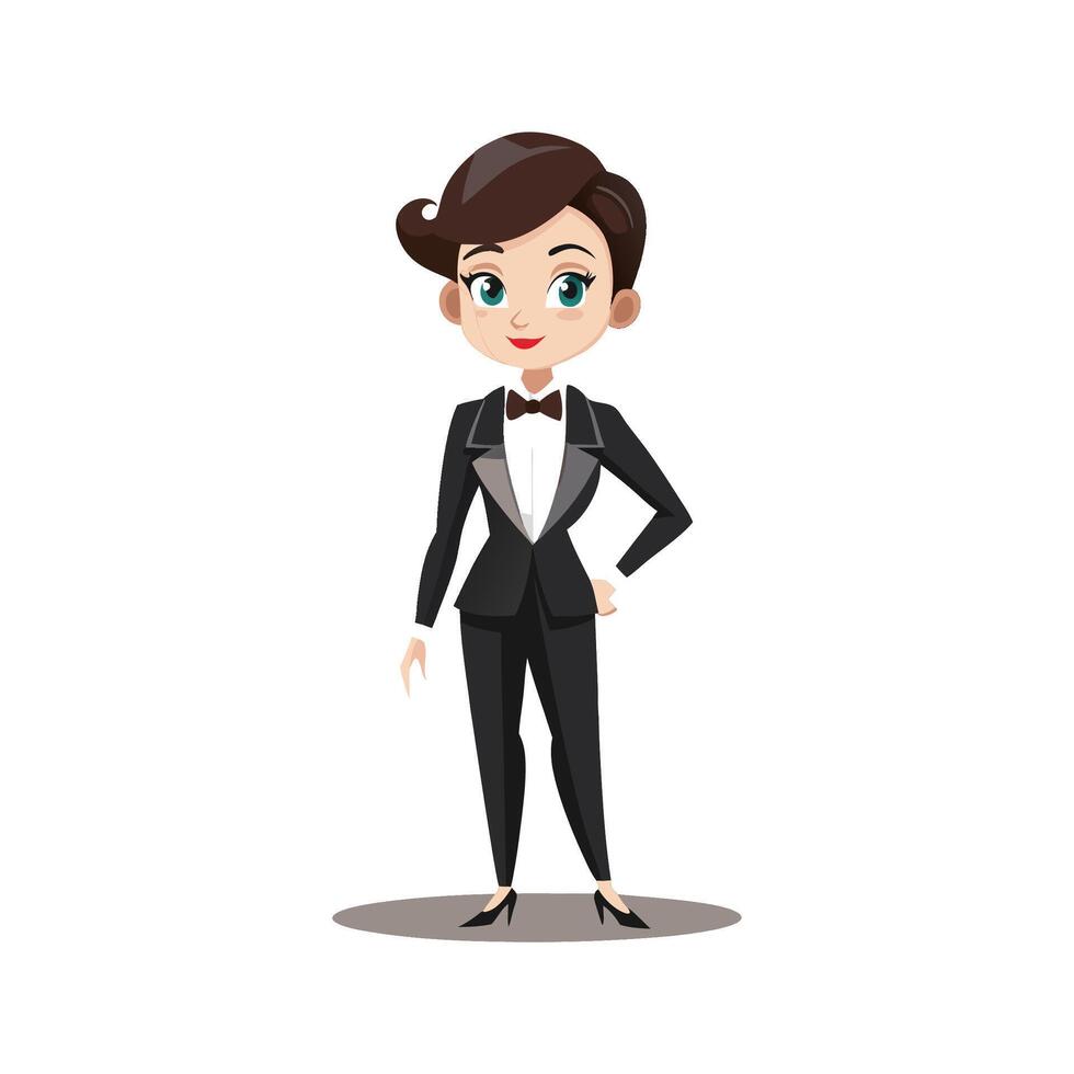 Bold Sleek Tuxedo Fashion Model 1 vector
