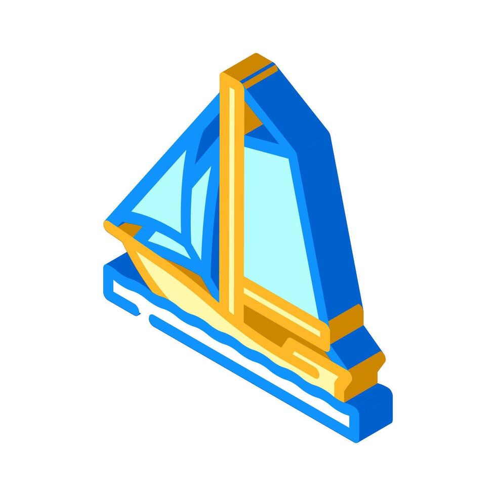 sloop sailing sport isometric icon illustration vector