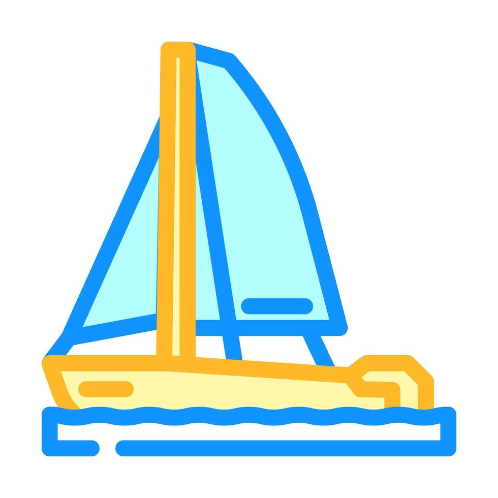 keelboat modern sailing sport color icon illustration vector