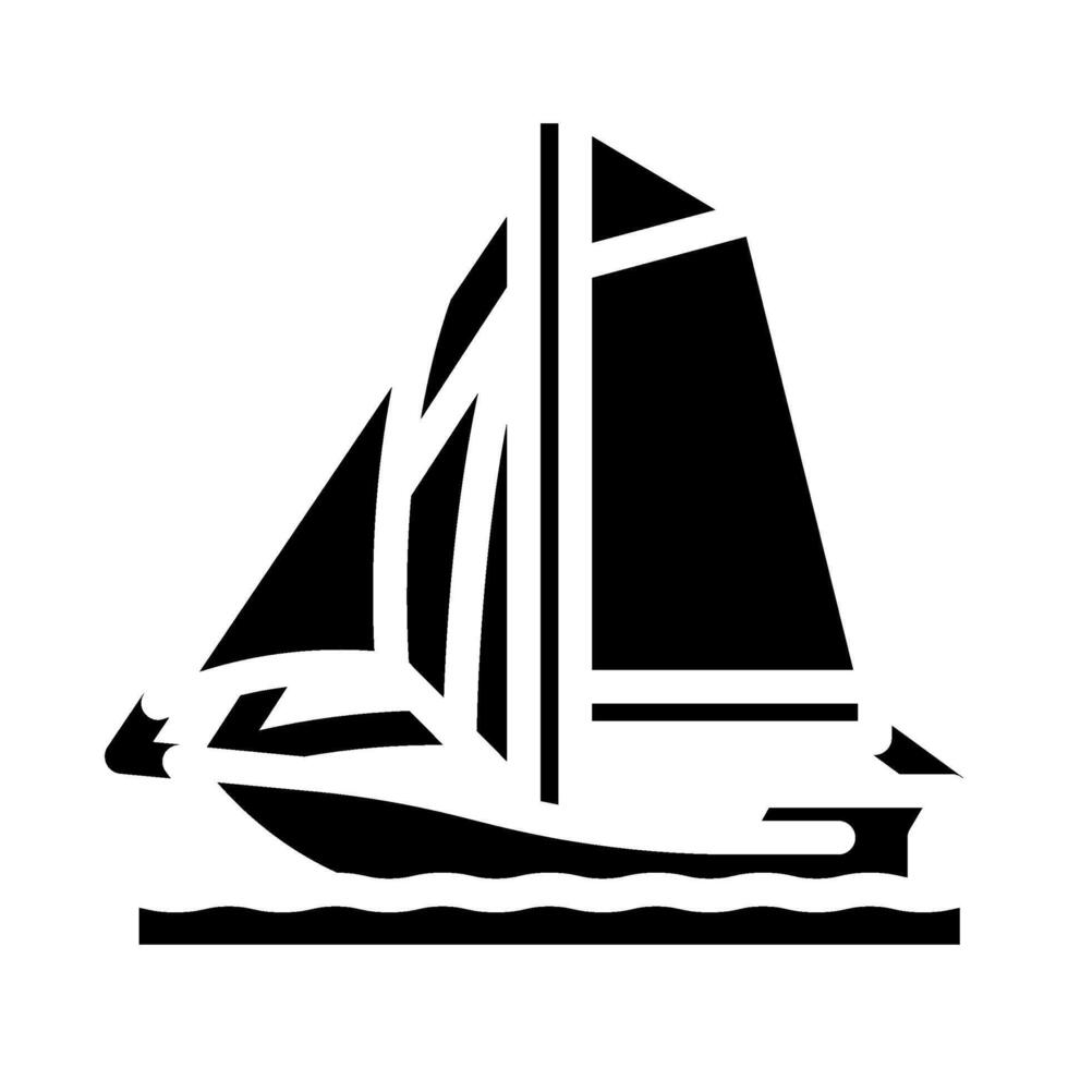 sloop sailing sport glyph icon illustration vector