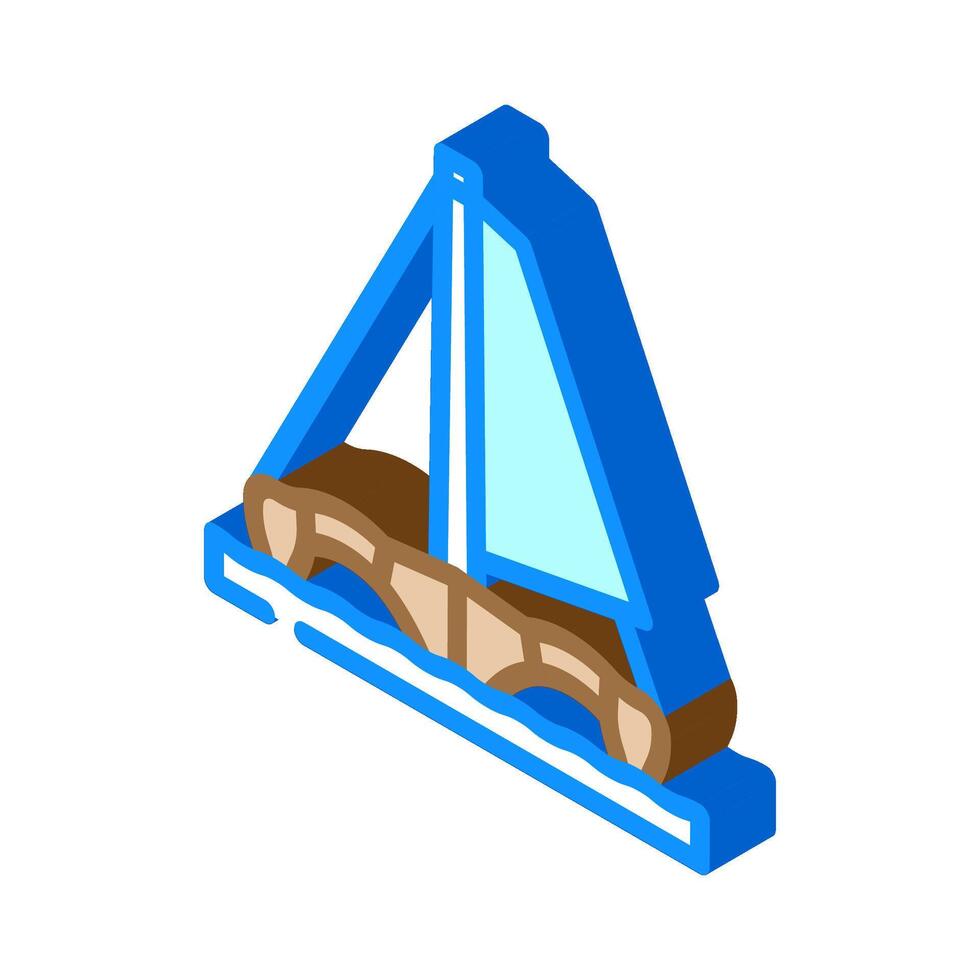 trimaran sailing sport isometric icon illustration vector