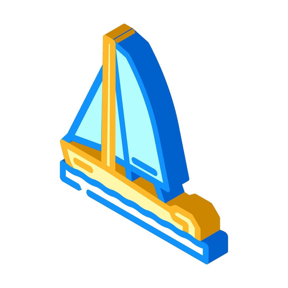 keelboat modern sailing sport isometric icon illustration vector