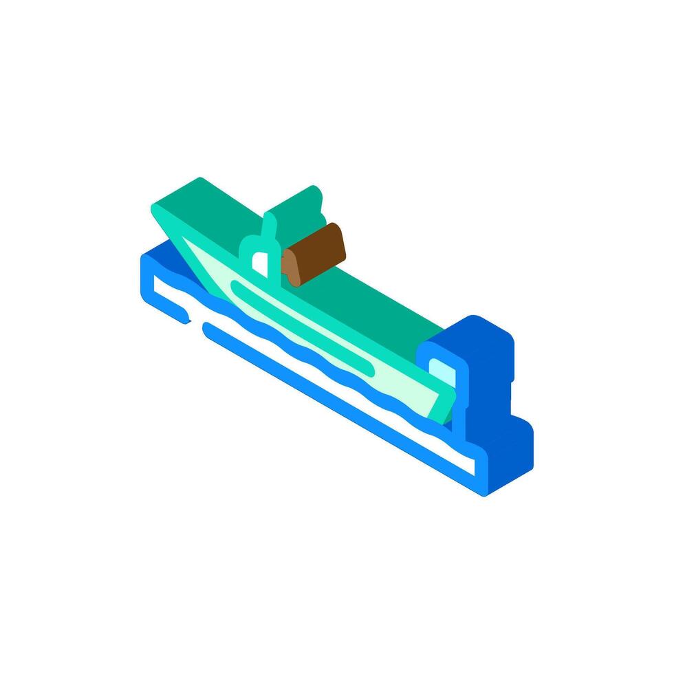 skiff sailing sport isometric icon illustration vector