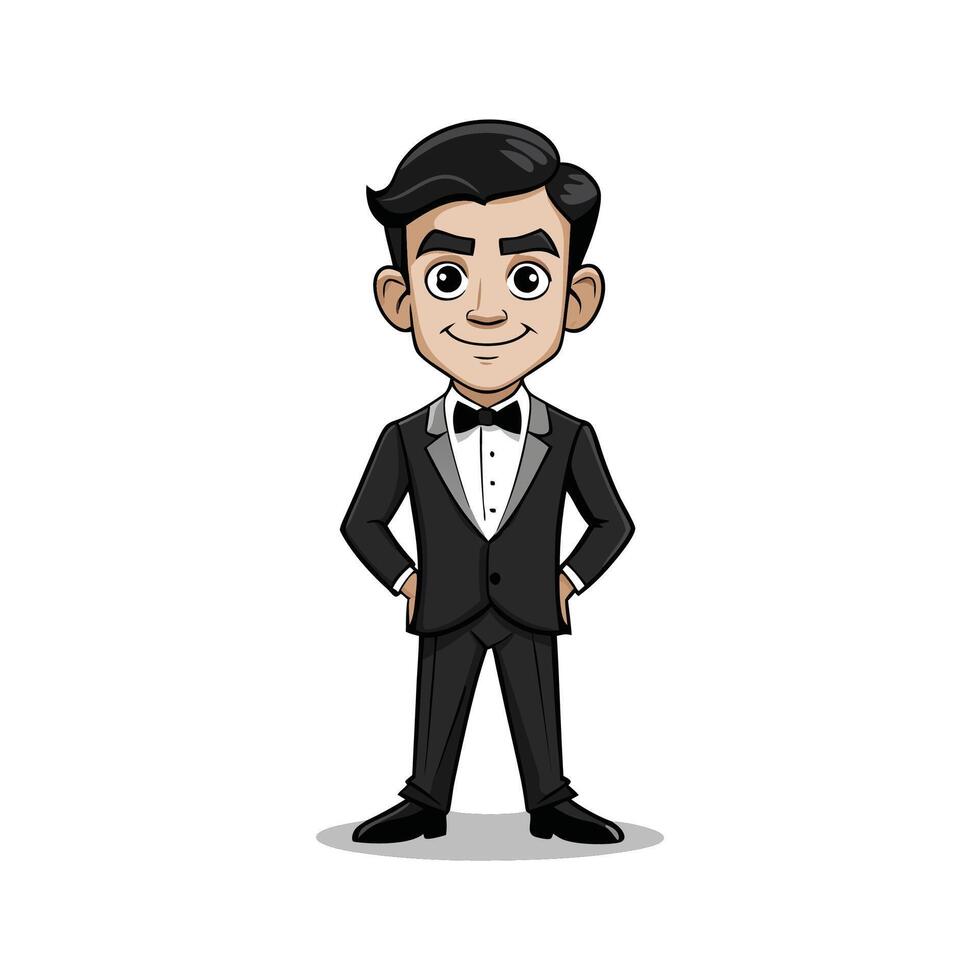 Trendy Sophisticated Evening Suit Fashion Model vector