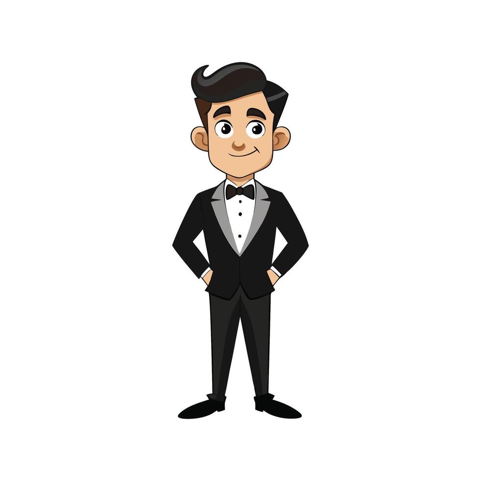 Chic Sophisticated Evening Suit Fashion Model 1 vector