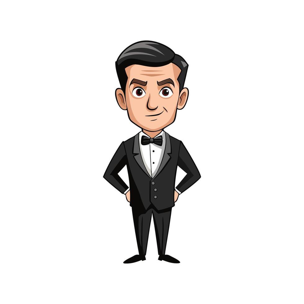 Bold Sophisticated Evening Suit Fashion Model 3 vector