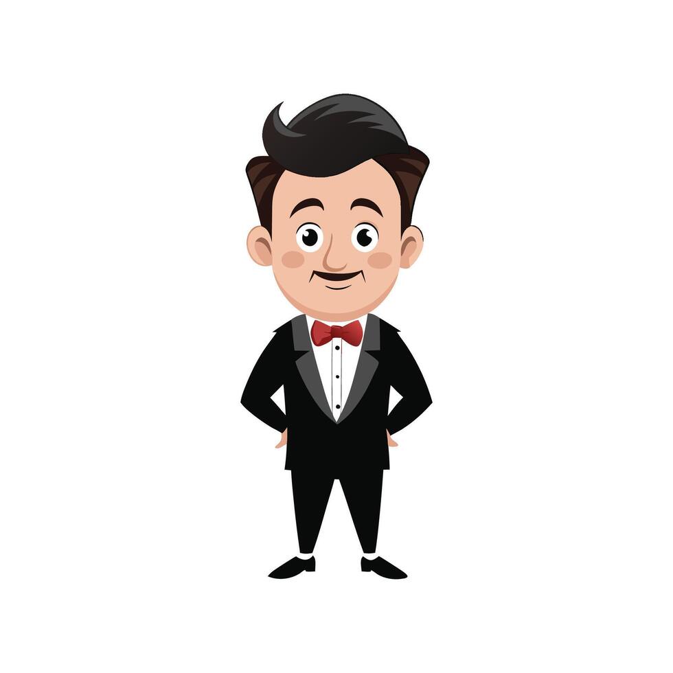 Elegant Sophisticated Evening Suit Fashion Model 2 vector
