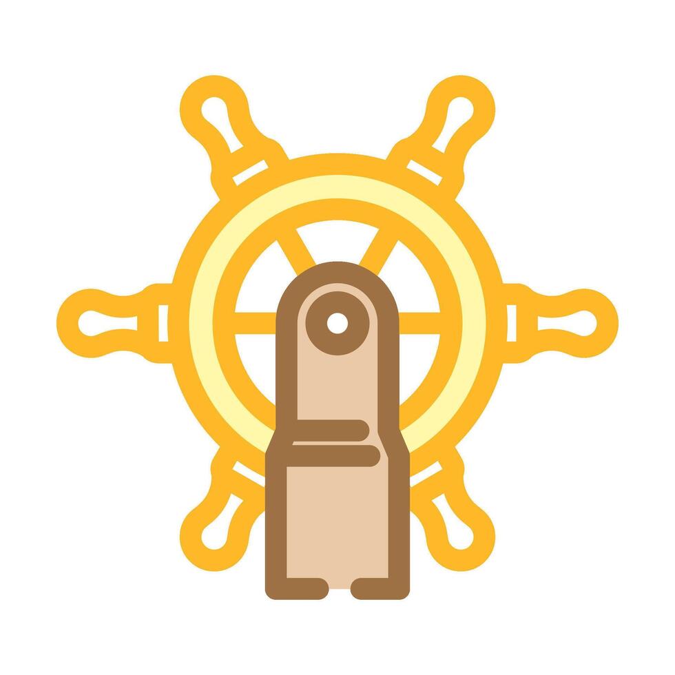 ships wheel sailing sport color icon illustration vector