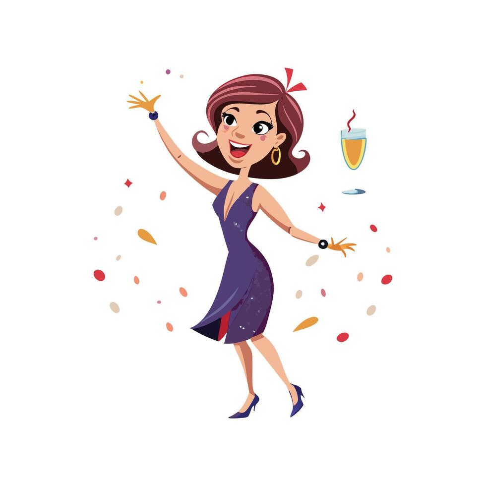 Bold Sophisticated New Years Eve Fashion Model 2 vector