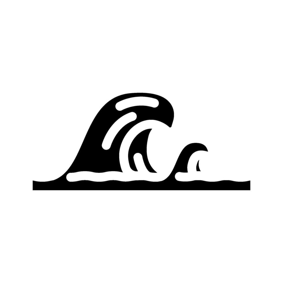 waves ocean sailing sport glyph icon illustration vector