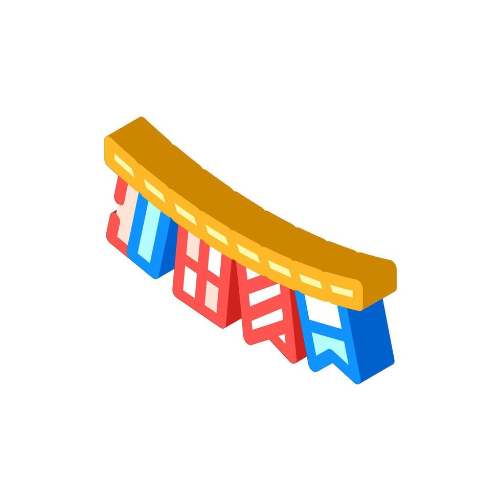 nautical flag sailing sport isometric icon illustration vector