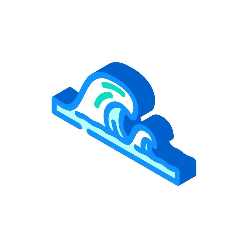 waves ocean sailing sport isometric icon illustration vector