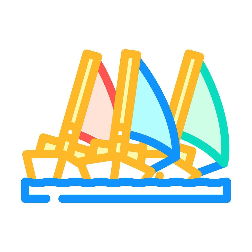 yacht race sailing sport color icon illustration vector