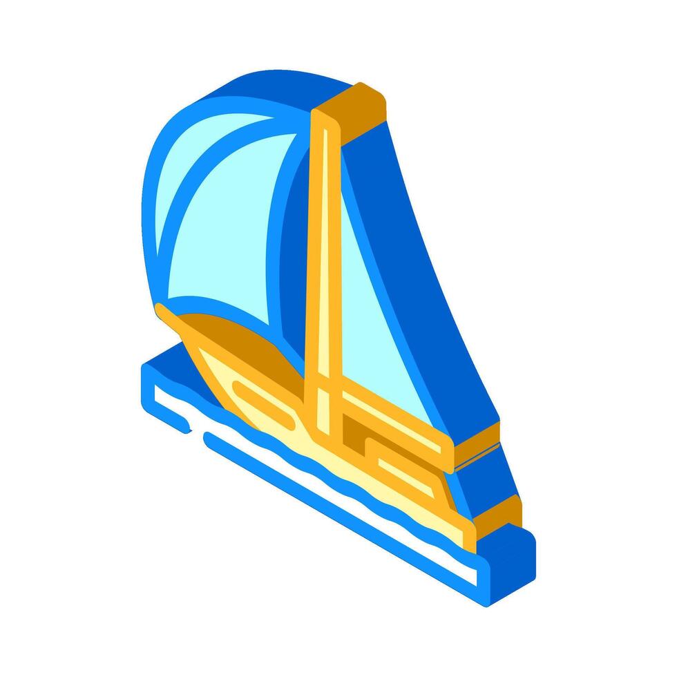 spinnaker sail sailing sport isometric icon illustration vector