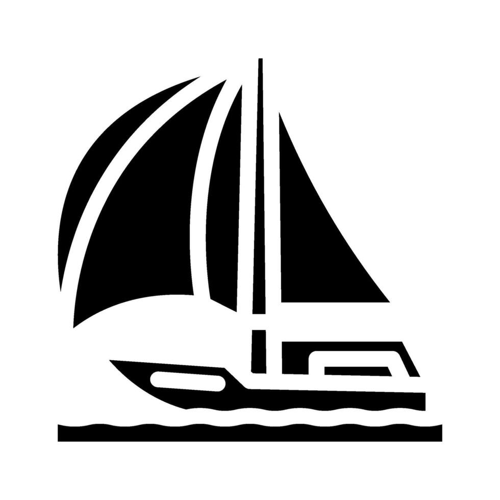 spinnaker sail sailing sport glyph icon illustration vector