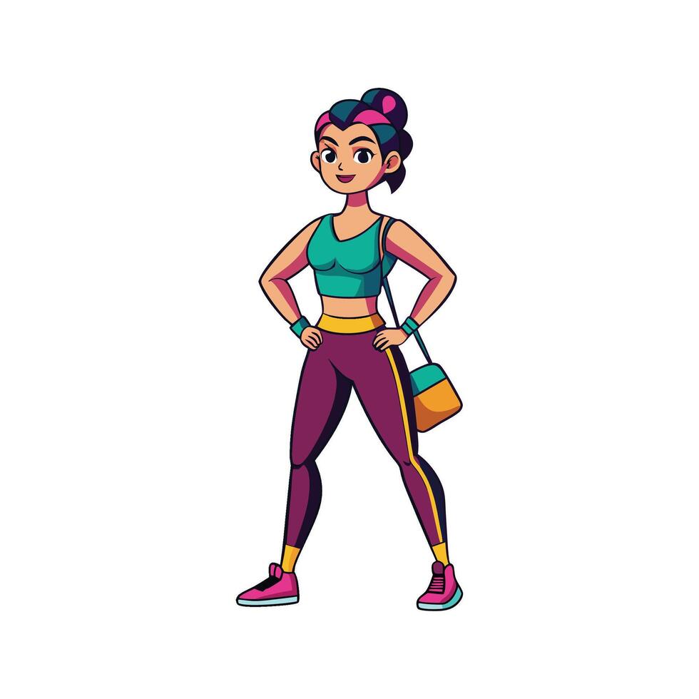 Trendy Sporty Athleisure Fashion Model Design 2 vector