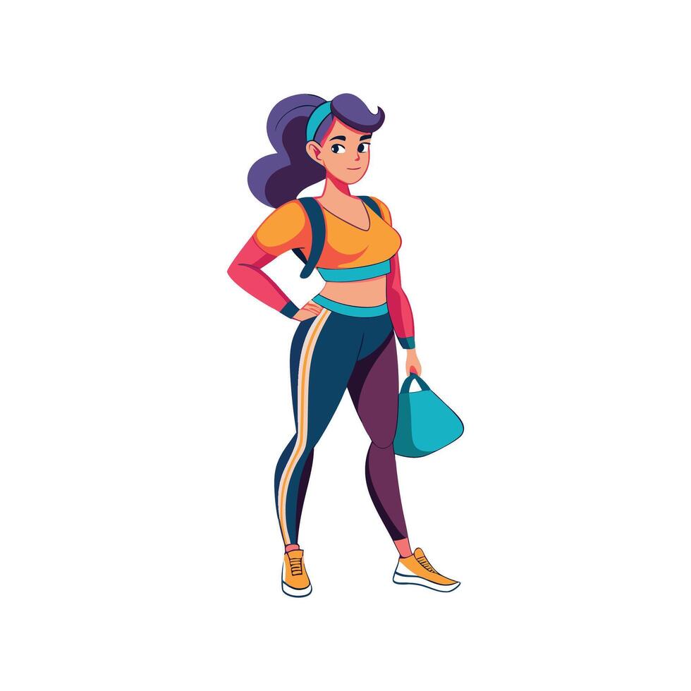 Chic Sporty Athleisure Fashion Model Design vector