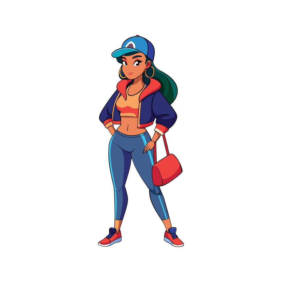 Bold Sporty Athleisure Fashion Model Design 6 vector