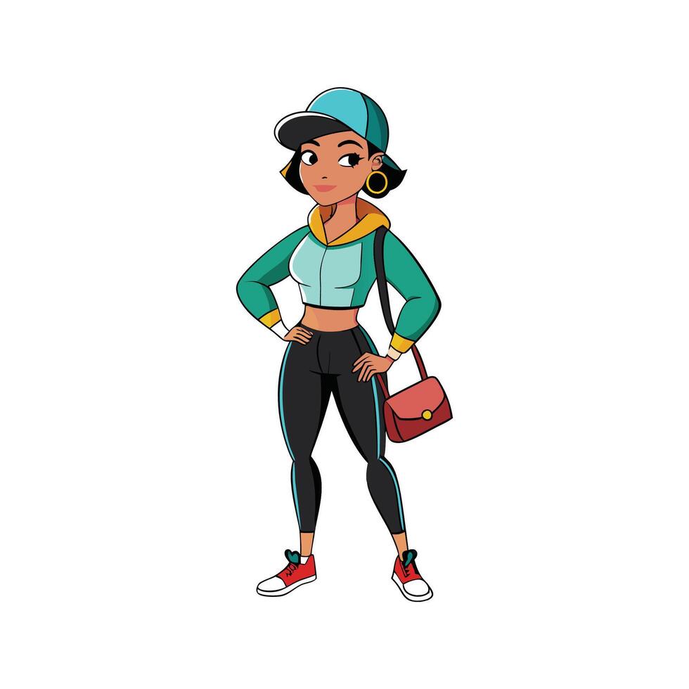 Elegant Sporty Athleisure Fashion Model Design 7 vector