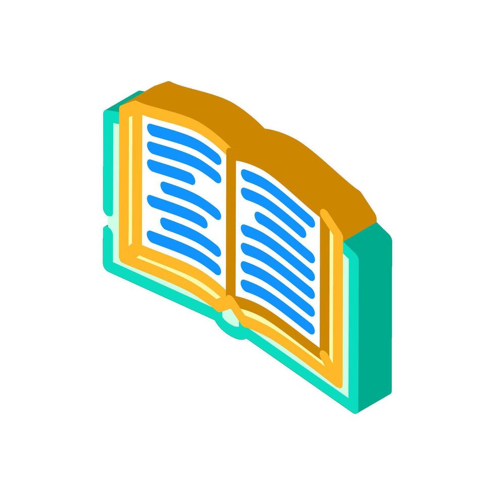 open book slow living isometric icon illustration vector