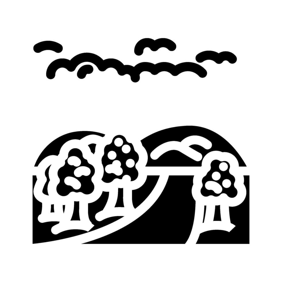 walking path slow living glyph icon illustration vector