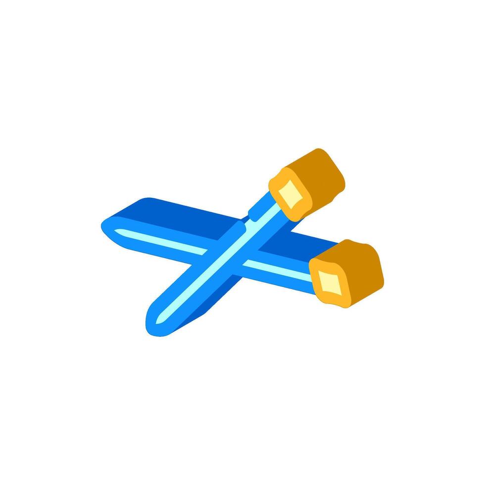 knitting needles slow living isometric icon illustration vector