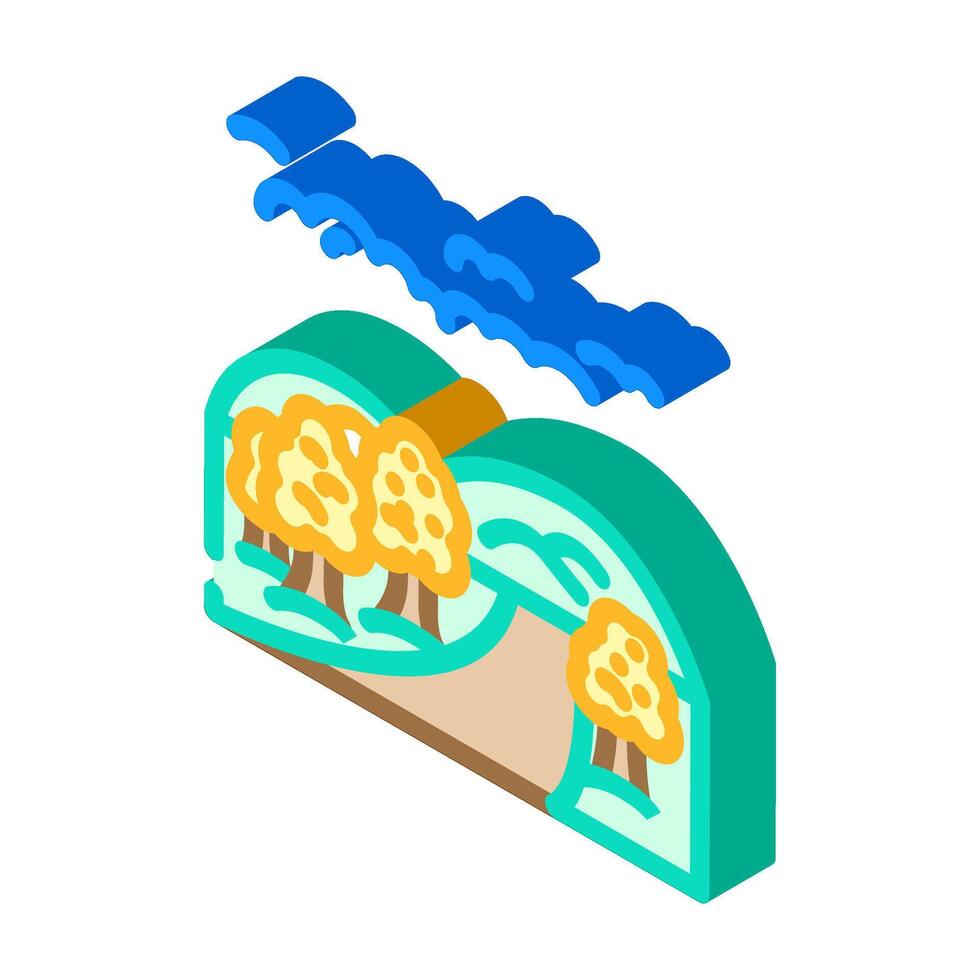 walking path slow living isometric icon illustration vector