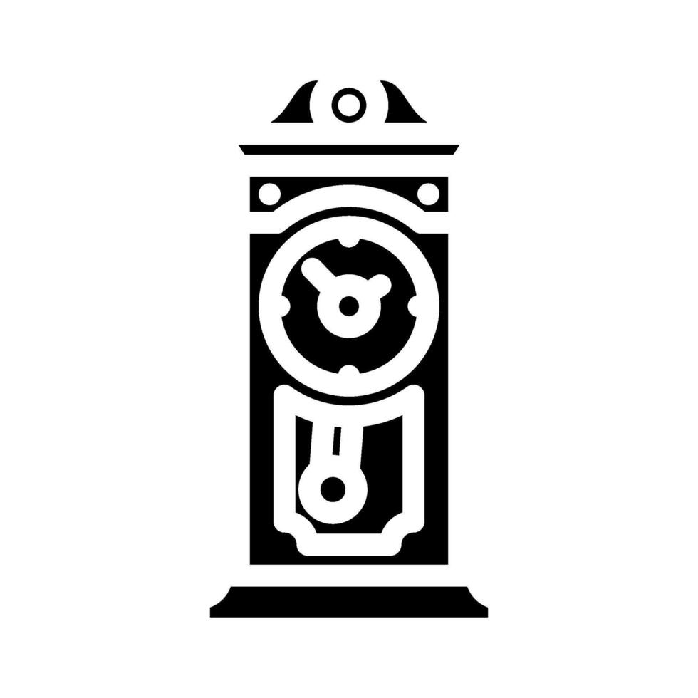 vintage clock slow living glyph icon illustration vector