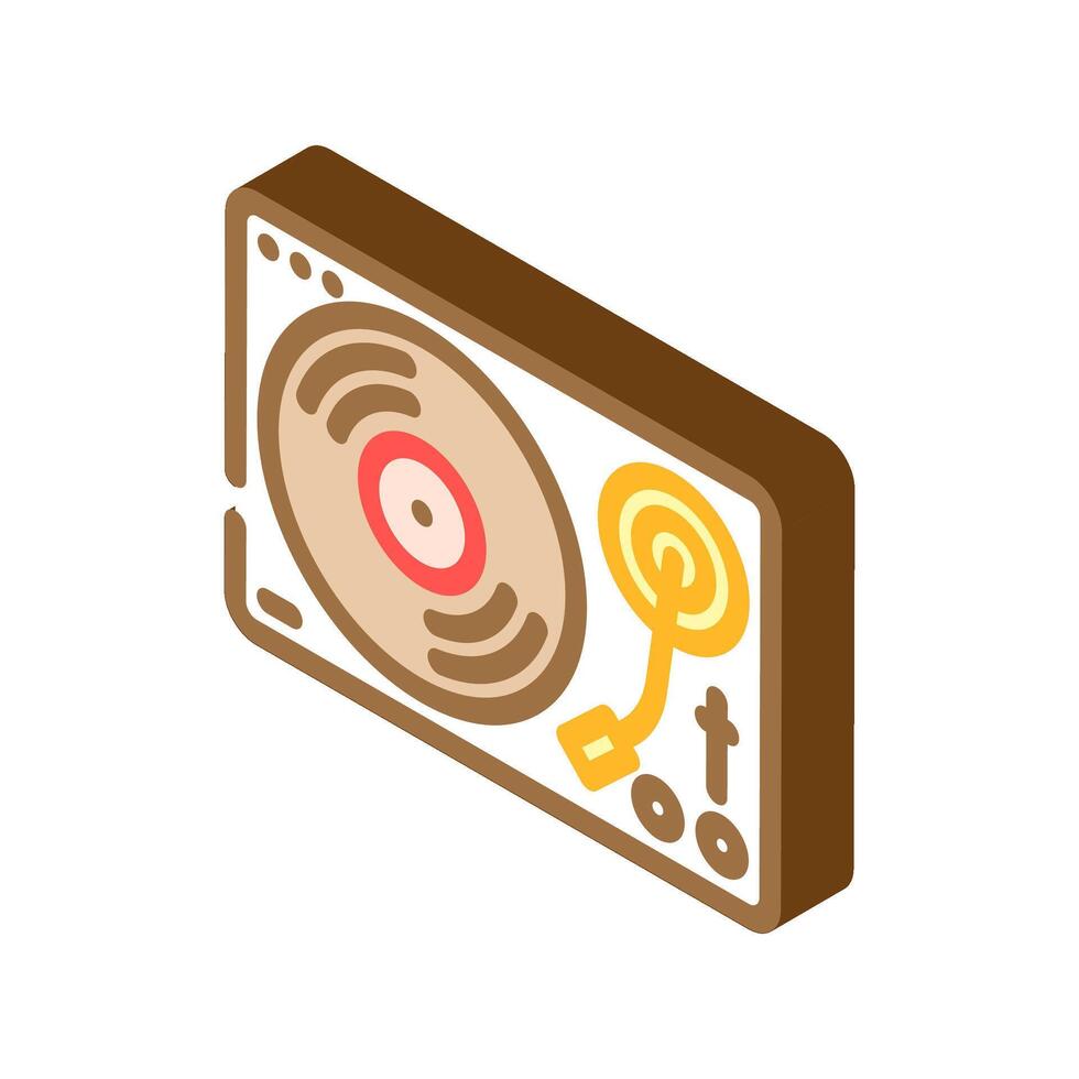 record player slow living isometric icon illustration vector