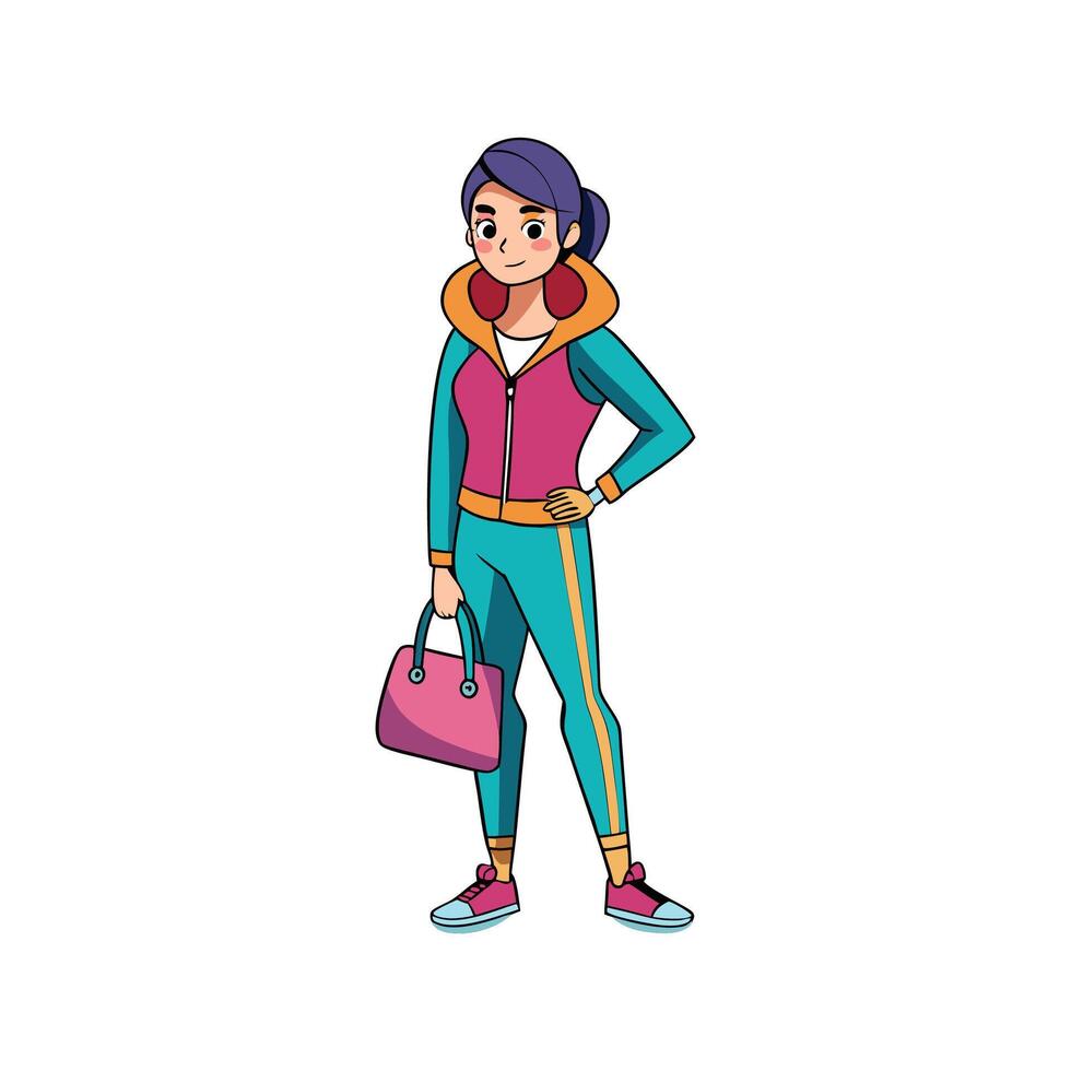Elegant Sporty Tracksuit Fashion Model Create 3 vector