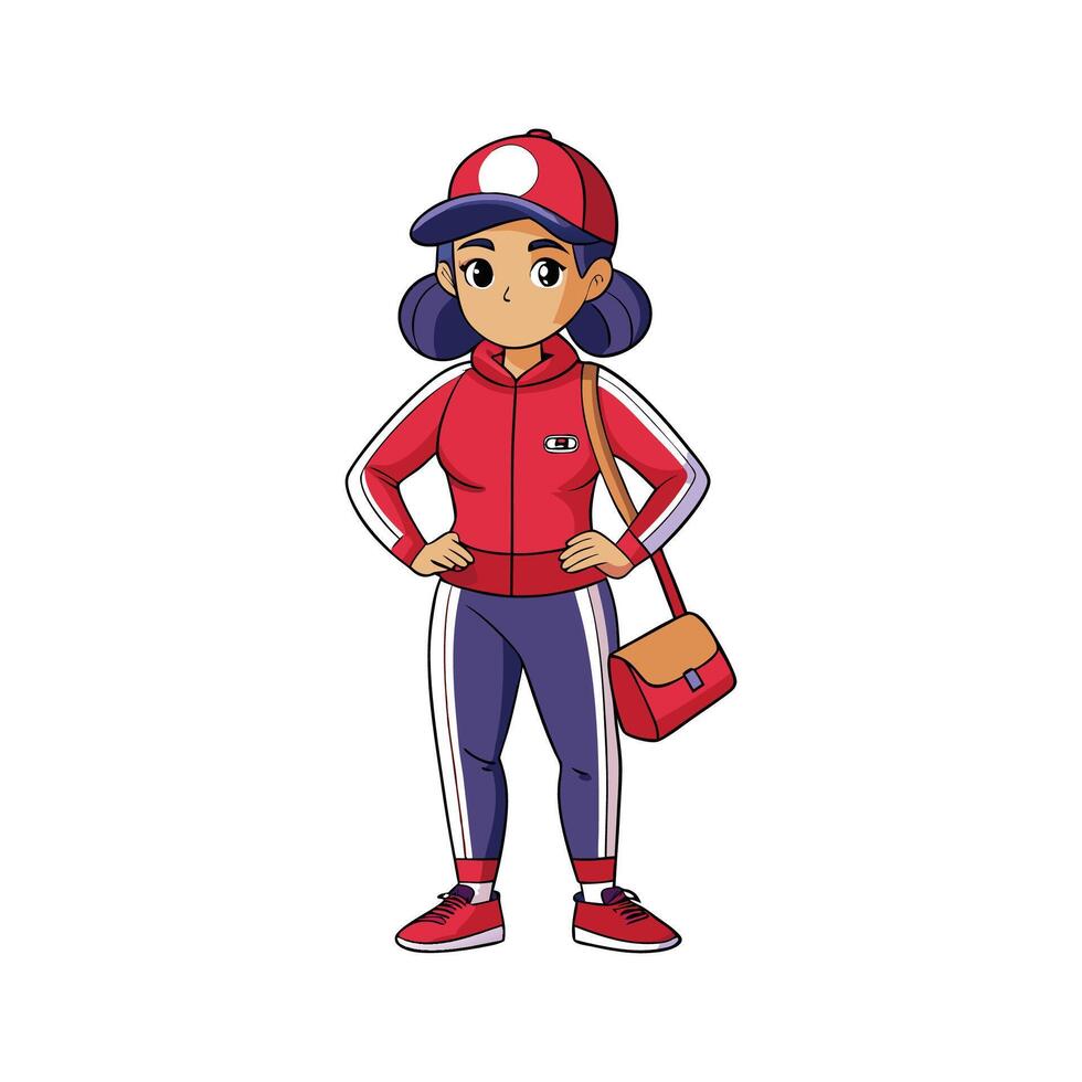 Trendy Sporty Tracksuit Fashion Model Illustrate 1 vector