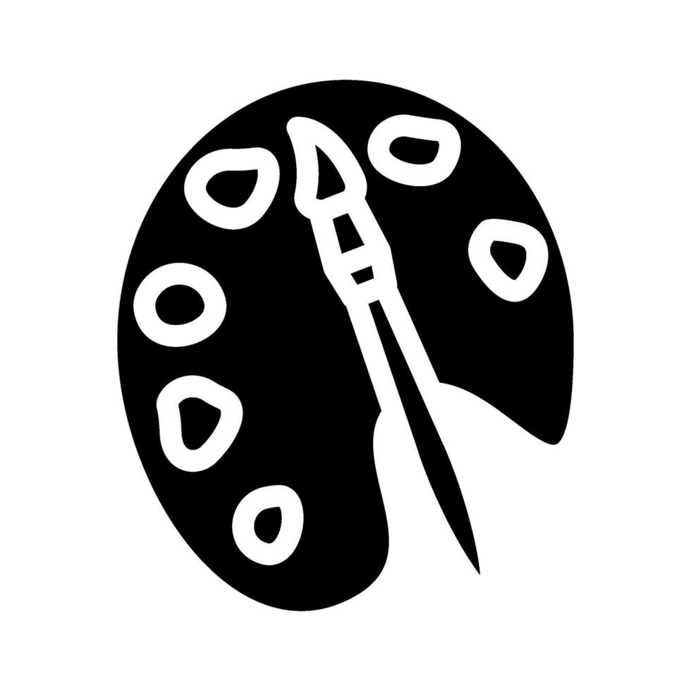paintbrush palette slow living glyph icon illustration vector