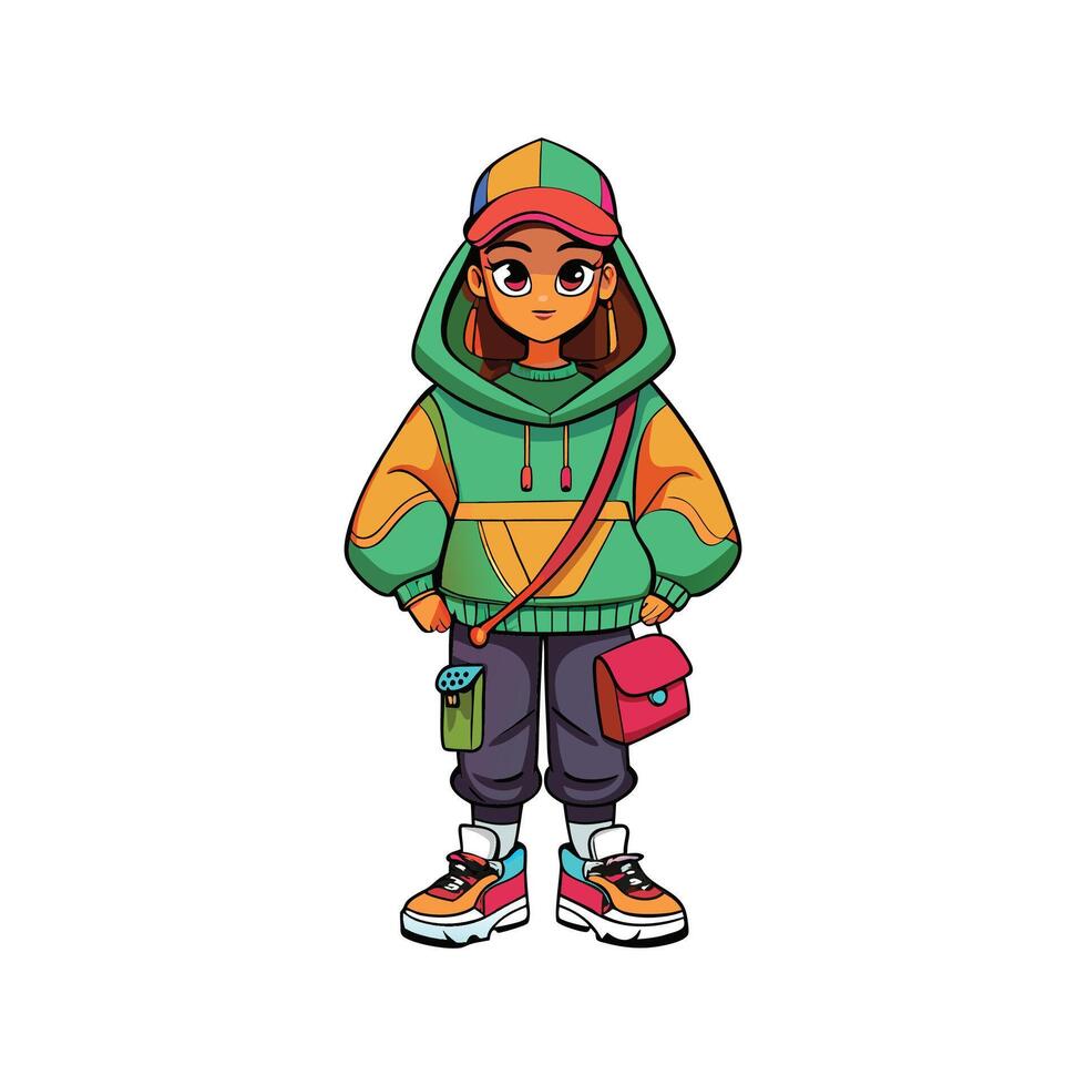 Elegant Streetwear Oversized Fashion Model Design 3 vector