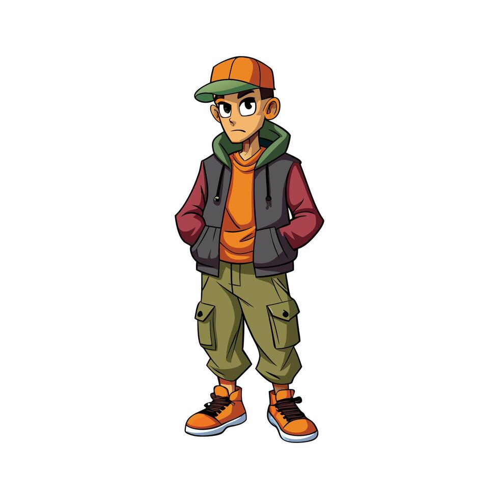 Bold Streetwear Trendsetter Fashion Model Design 1 vector