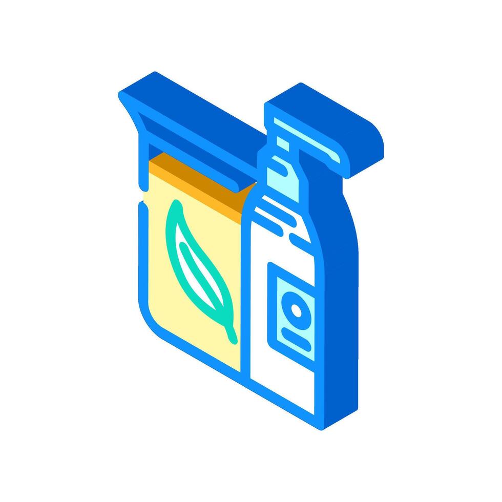 natural ingredients sustainable beauty isometric icon illustration vector