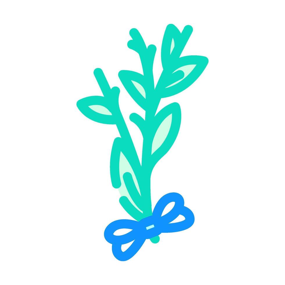 herb sprig sustainable beauty color icon illustration vector