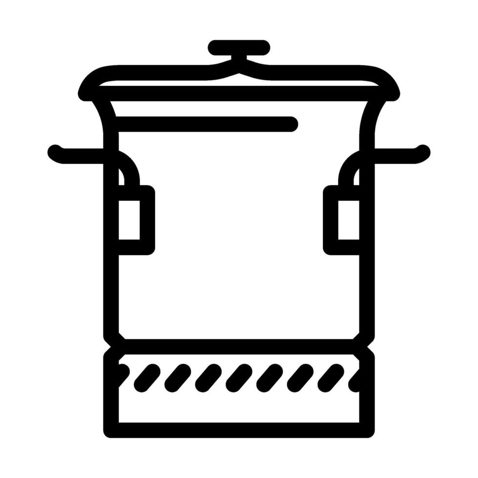 cooking pot titanium ultralight line icon illustration vector