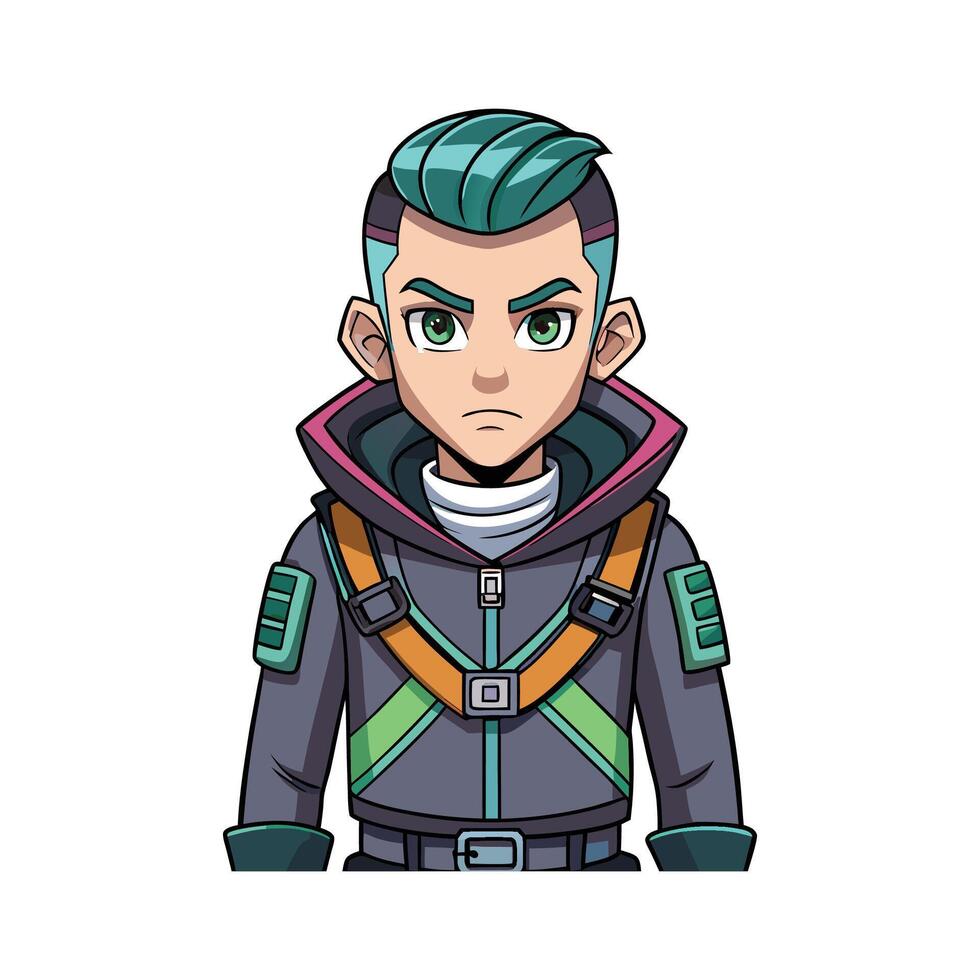 Elegant Techwear Cyber Street Model Illustrate Fashion 2 vector