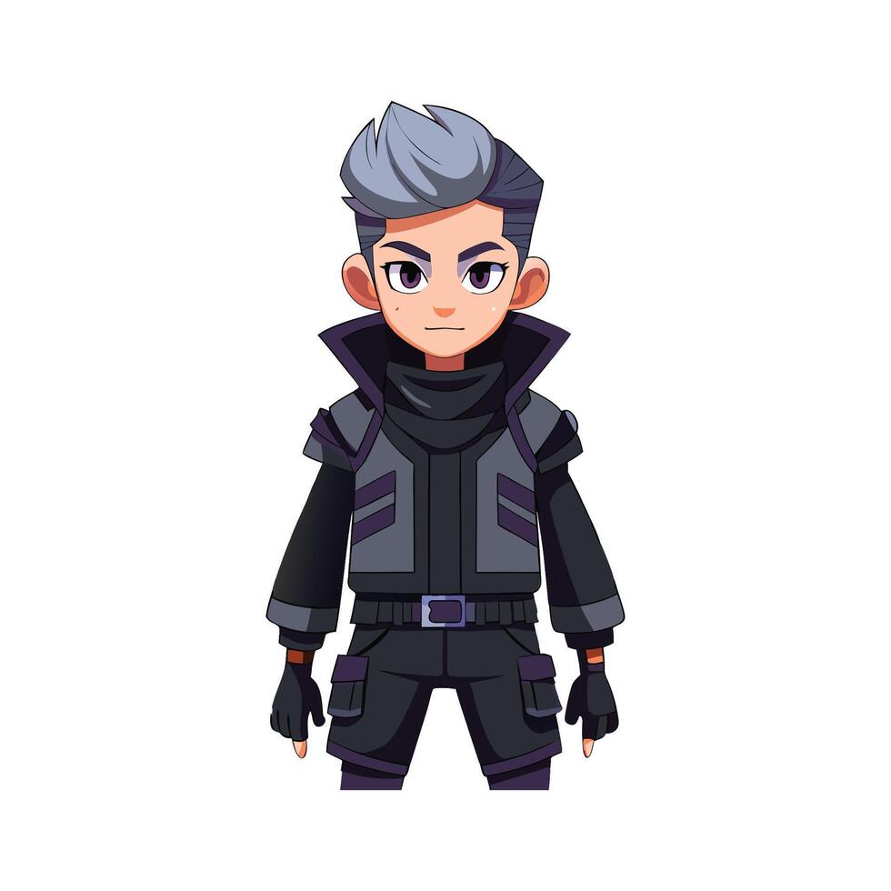 Trendy Techwear Cyber Street Model Illustrate Fashion 1 vector