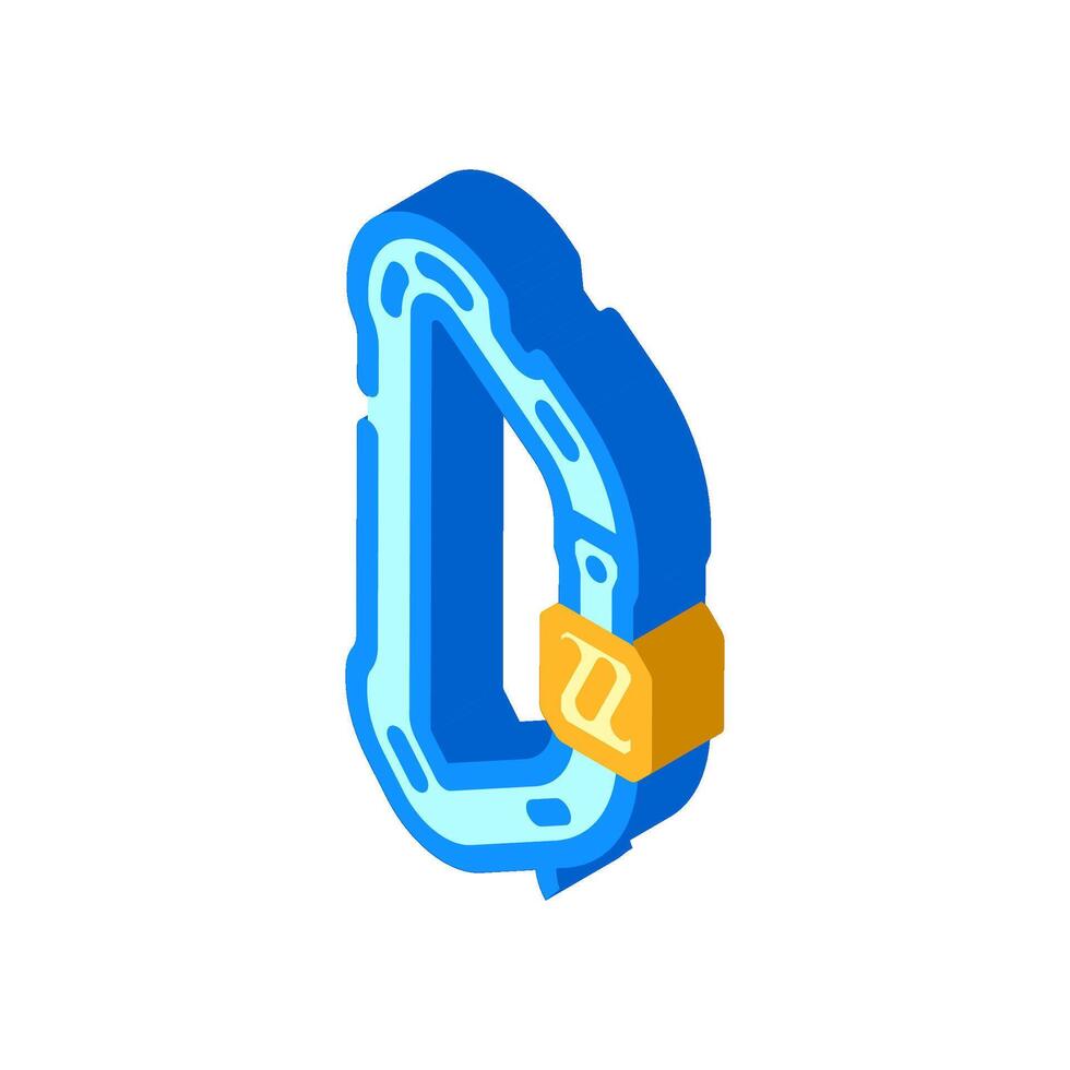 carabiners titanium ultralight isometric icon illustration vector
