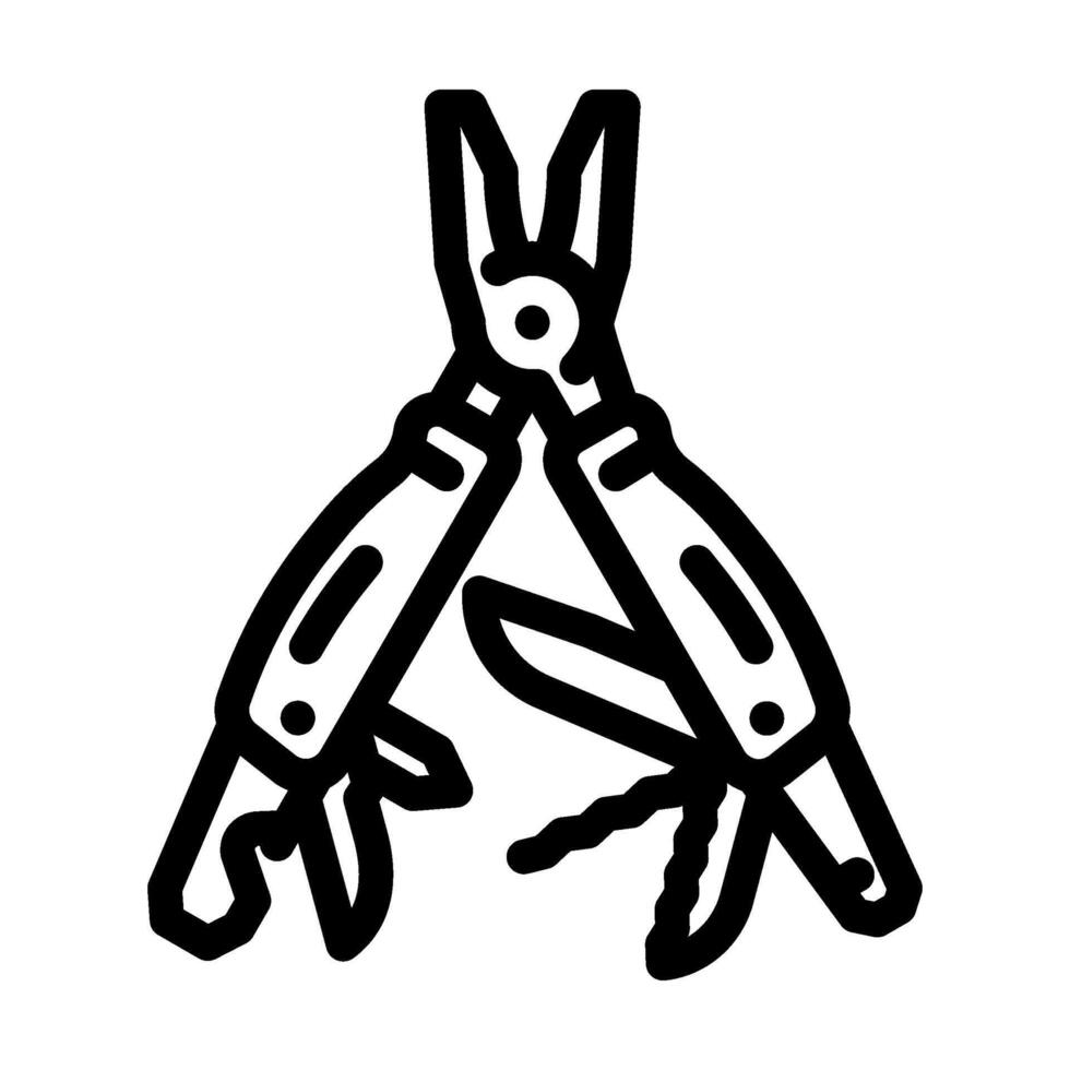 multi tool titanium line icon illustration vector