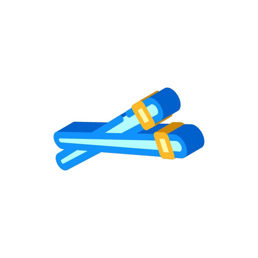 chopsticks titanium ultralight isometric icon illustration vector